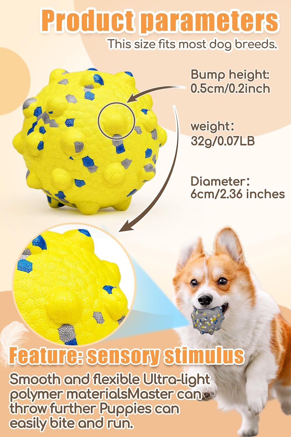 Dog Tennis Balls for Aggressive Chewers, Indestructible Durable Bouncy Interactive Toy for Dogs