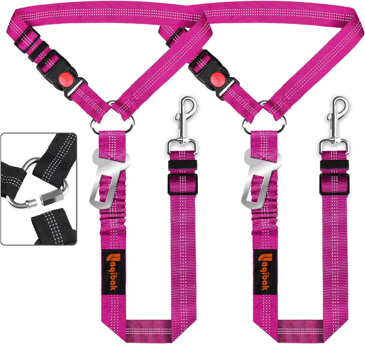 Removable Dog Seat Belt Harness for Car, 3 in 1 Pet Dog Car Seatbelt Leash, Retractable Restraint