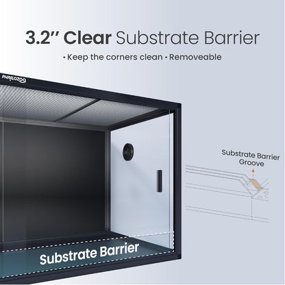 120 Gallon Bearded Dragon Tank,48" x 24" x 24" Reptile Tank with Sliding Door Top Screen