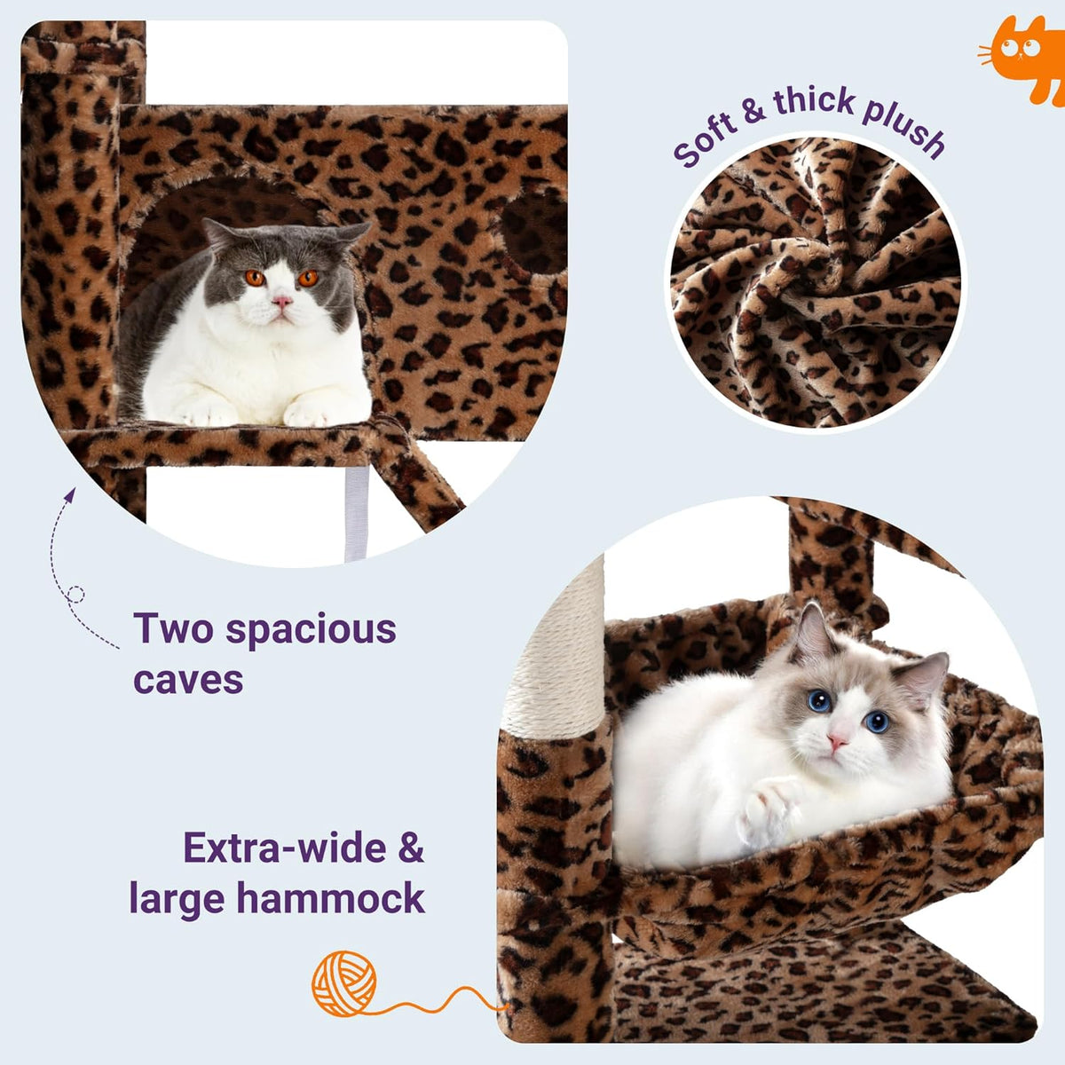 Allewie 81 Inches Tall Cat Tree/Multi-Level Large Climbing Tree House and Towers for Big