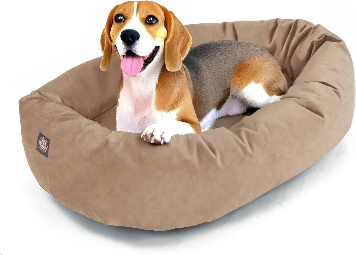 Majestic Pet 32 Inch Suede Shredded Memory Foam Mix Calming Medium Dog Bed Washable 32 x 23 x 7