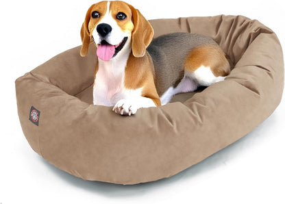 Majestic Pet 32 Inch Suede Shredded Memory Foam Mix Calming Medium Dog Bed Washable 32 x 23 x 7