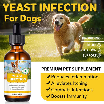 Yeast Infection Treatment for Dogs, Natural Yeast Infection Treatment Drops for Dog Itch Relief