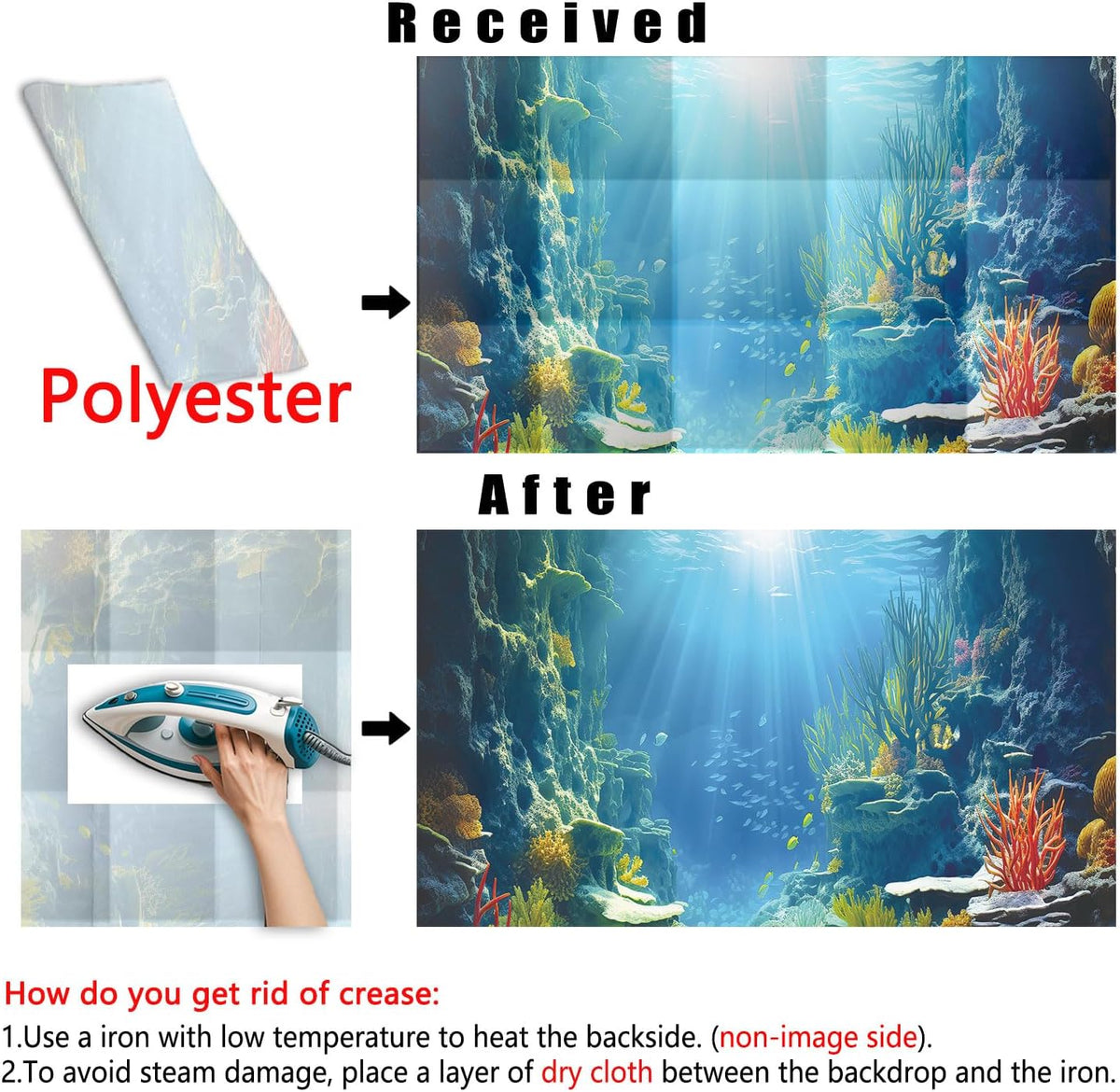 72X18IN Blue Sea Floor Aquarium Background, Natural Underwater World 3D Effect Fish Tank