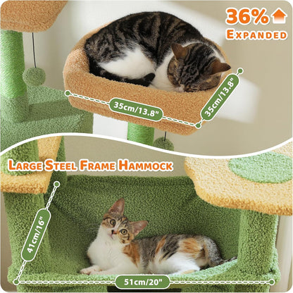 PAWZ Road Heavy Duty Cat Tree for Large Cats, 81 Inches Cactus Tall Cat Tower with 2 Perches, 2