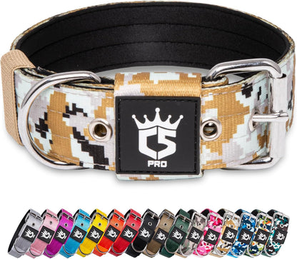 TSPRO Tactical Dog Collar 1.5 Inch Wide Thick Dog Collars with Heavy Duty Metal Buckle, Durable