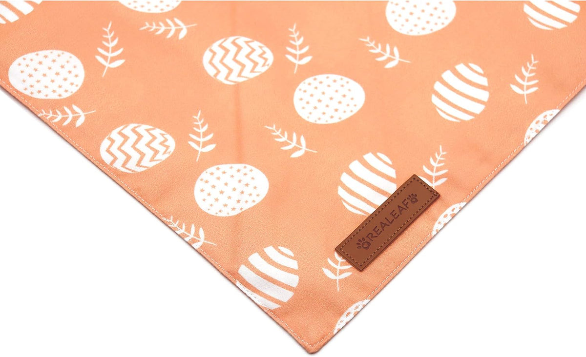 Realeaf Happy Easter Dog Bandanas 2 Pack, Reversible Pet Scarf for Boy and Girl, Premium Durable