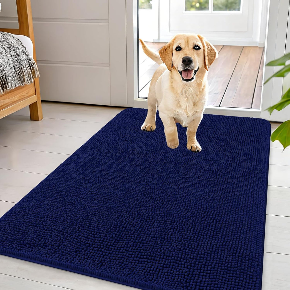OLANLY Dog Door Mat for Muddy Paws 44x32, Absorbs Moisture and Dirt, Absorbent Non-Slip Washable