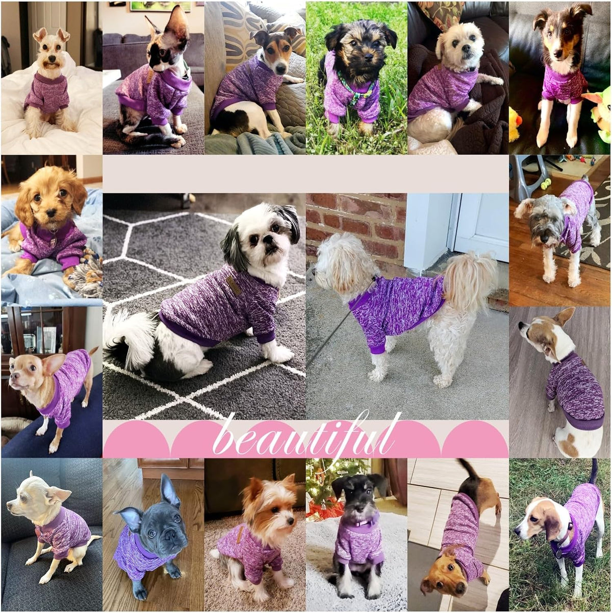Jecikelon Dog Clothes Dogs Sweater Soft Puppies Clothing Winter Puppy Sweaters Warm Outfit for Dogs