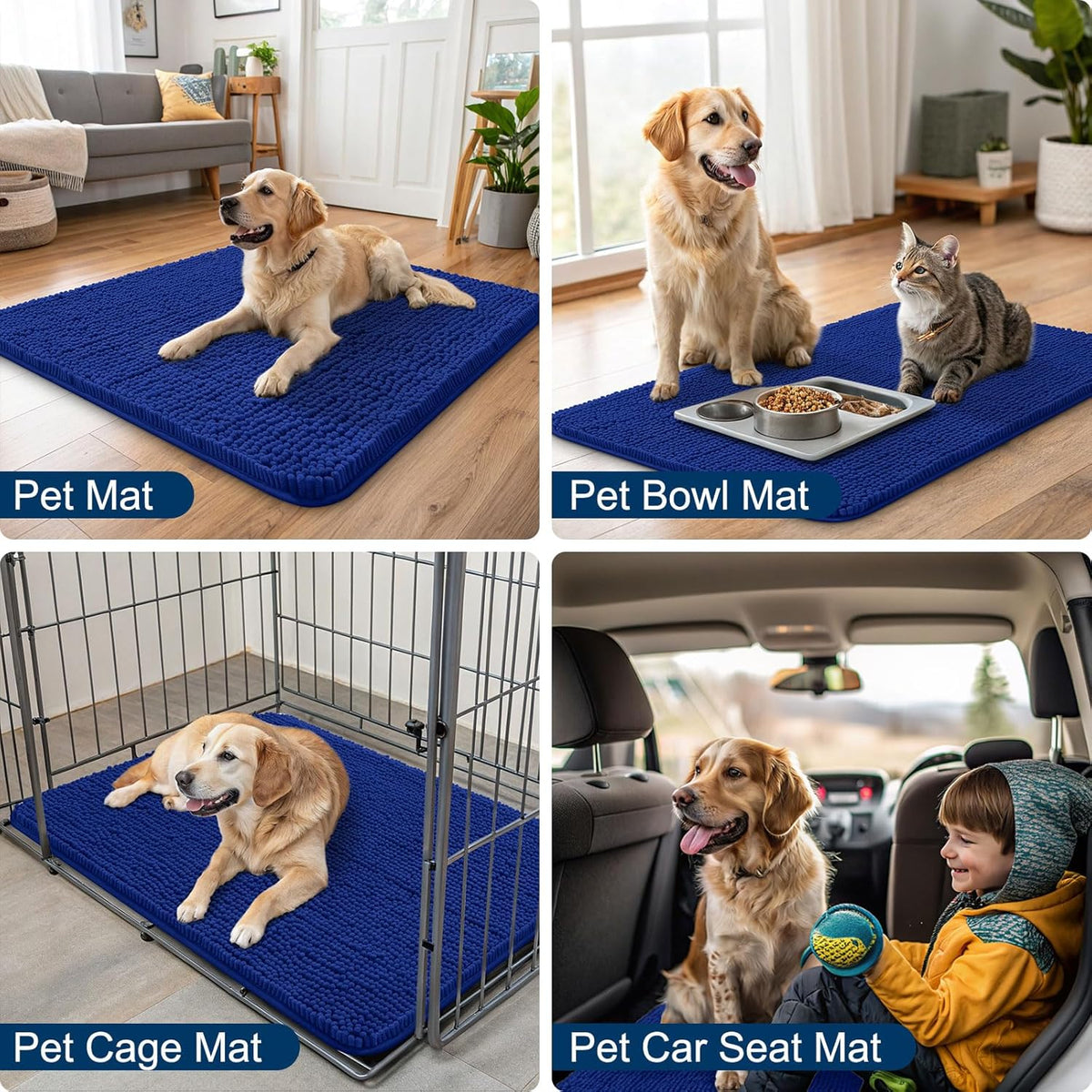Smiry Dog Door Mat for Muddy Paws 30x20, Absorbs Moisture and Dirt Doormat, Non-Slip Washable Quick