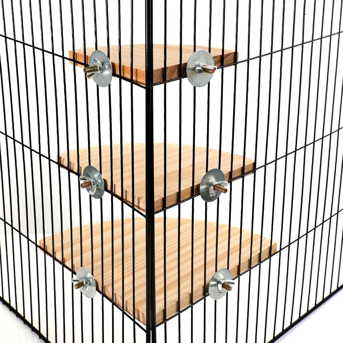 Wettarn 6 Pcs Bird Perch Platform Bird Corner Parrot Perch Corner Wooden Stand Sector Playground