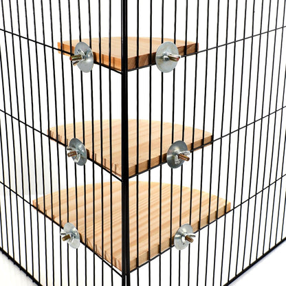 Wettarn 6 Pcs Bird Perch Platform Bird Corner Parrot Perch Corner Wooden Stand Sector Playground