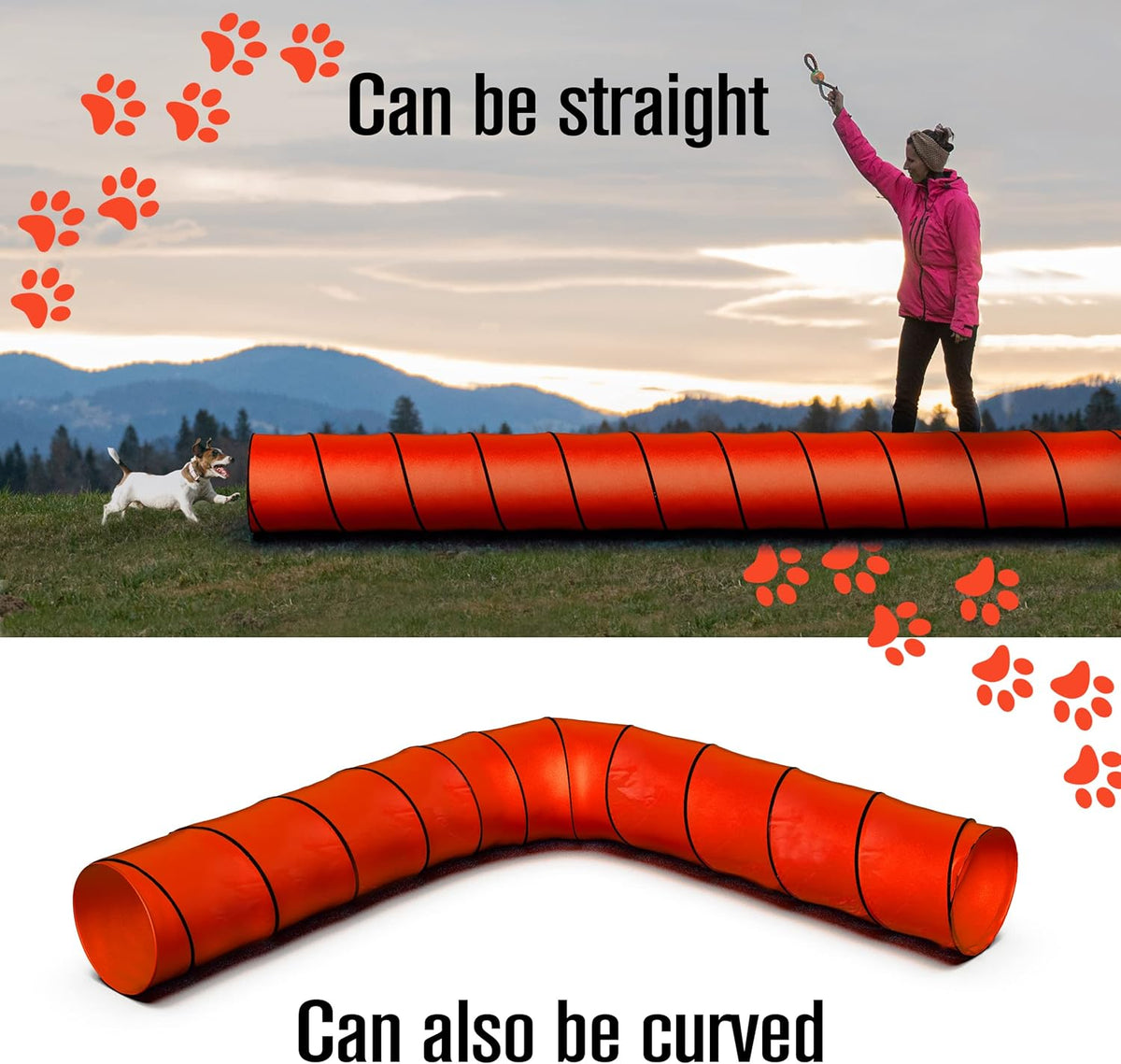 Houseables Dog Agility Tunnel, Dog Tunnel, Agility Equipment, Puppy Obstacle Course, Crawling, Pet