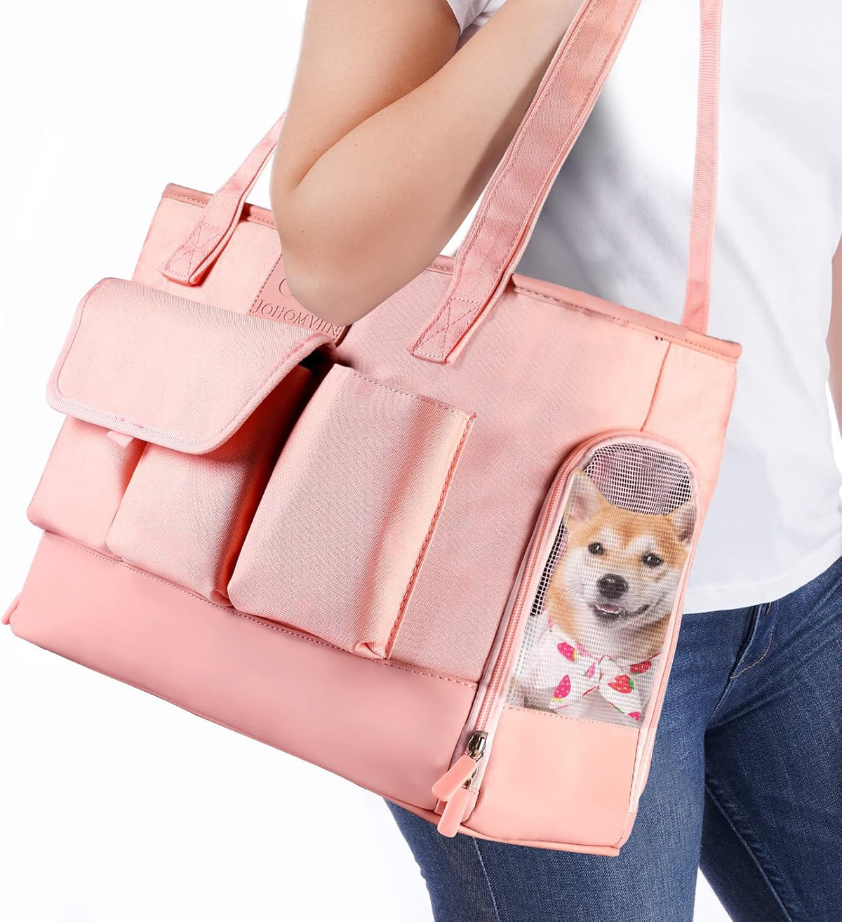 Dog Carrier, Cat Carrier, Pet Carrier, Foldable Waterproof Premium PU Leather Oxford Cloth Dog