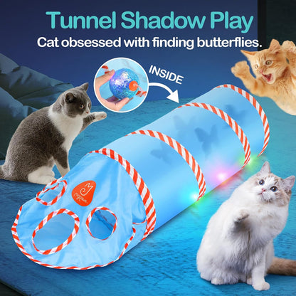 Migipaws Cat Toys, Interactive Cat Toy for Indoor Cats,Upgraded Moving Shadow of Butterfly Feather
