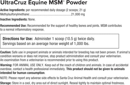 UltraCruz Equine MSM, Glucosamine Sulfate and Chondroitin Sulfate Horse Joint Supplement Bundle, 4