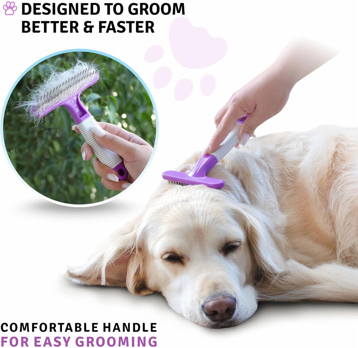 POODLIE Poodle Pet Dog Grooming Rake| Dematting Tool with Stainless Steel Shedding Comb for Pets |