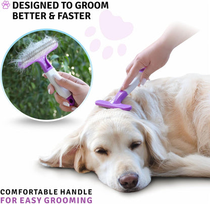 POODLIE Poodle Pet Dog Grooming Rake| Dematting Tool with Stainless Steel Shedding Comb for Pets |