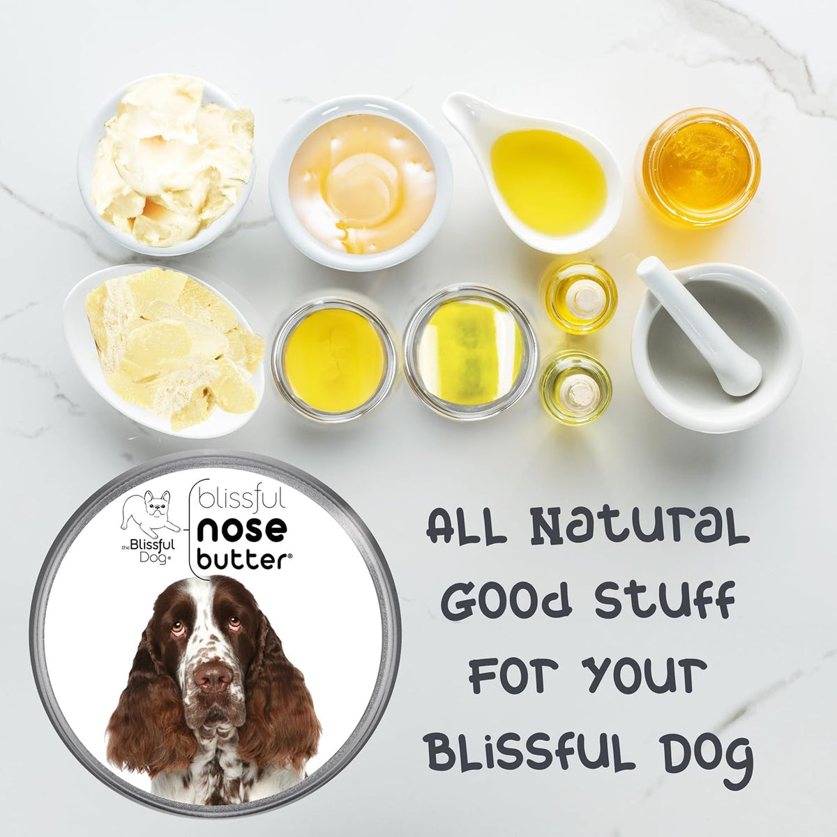 The Blissful Dog Springer Spaniel Nose Butter, Versatile Dog Nose Balm for Dry Nose, Handcrafted