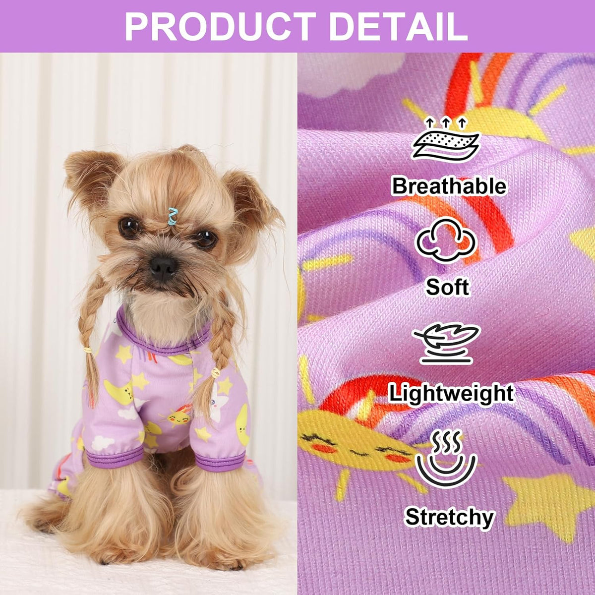 Dog Pajamas Pjs Spring Summer Dog Clothes for Small Dogs Girl - Boy - Small Size Dogs, Soft