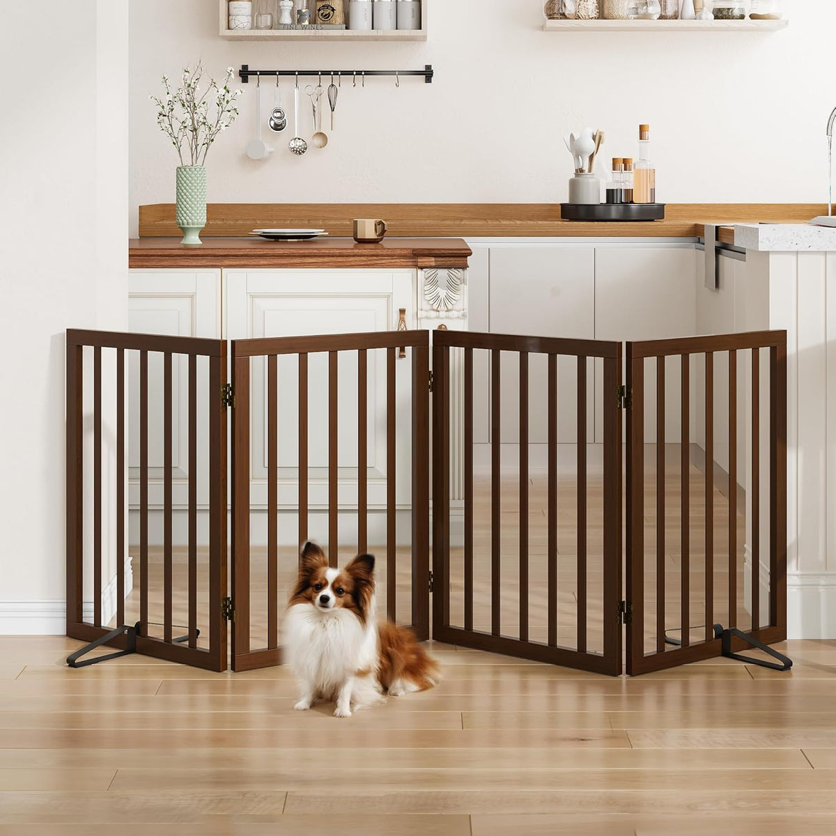 Dog Gate for Stairs,Foldable Dog Gate for Indoor Doorways House,Freestanding Pet Gates for
