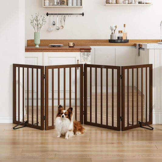 Dog Gate for Stairs,Foldable Dog Gate for Indoor Doorways House,Freestanding Pet Gates for
