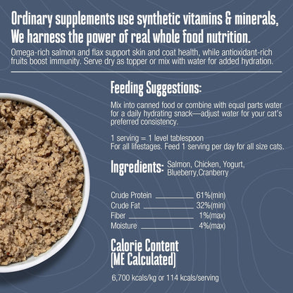 Whole Life Pet Healthy Skin and Coat Cat Supplements for Dry Skin, Allergy & Stomach Relief, Cat
