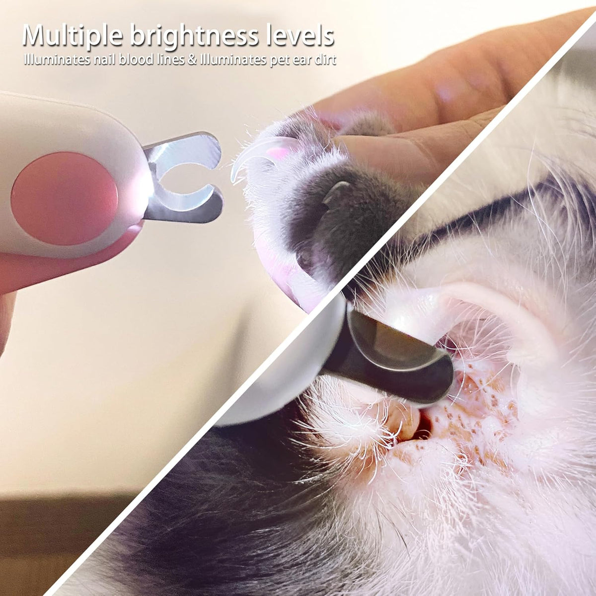 Pet Nail Clippers with LED Lights cat Nail Clippers for Indoor Cats Nail Trimmer Clippers for Small