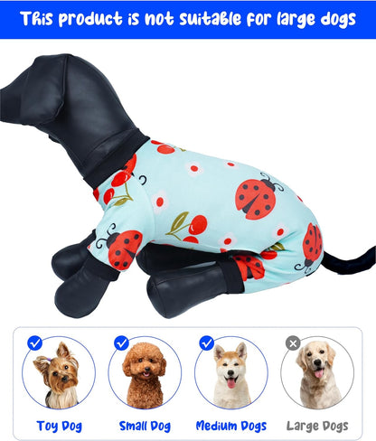 PET SHOW 4 Pack Small Dog Pajamas Spring Dog Clothes for Medium Dogs Girl Boy Soft Stretchy PJs Bee