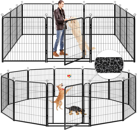 Dog Playpen Outdoor Extra Wide 12 Panels Heavy Duty Anti-Rust Coating-Strengthened Dog Fence 40"