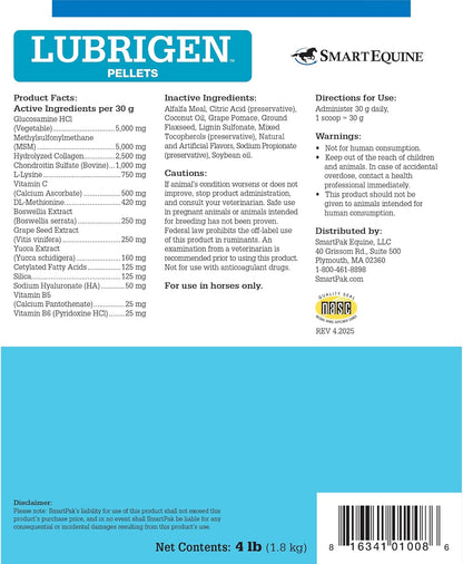 Uckele by SmartEquine Lubrigen Pellets | Advanced Joint Supplement with Glucosamine, Chondroitin |