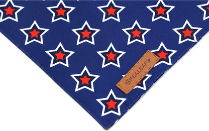Realeaf American Flag Dog Bandanas 2 Pack, Triangle Reversible 4th of July Pet Scarf for Boy and