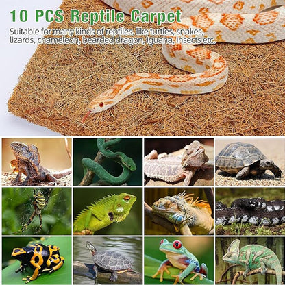 10Pcs Reptile Substrate Mat Carpet Chicken Nest Mat 30 * 30cm Natural Coconut Fiber Pet Mat