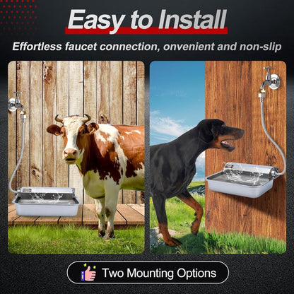 1Gal/3.8L Automatic Water Dispenser for Dogs, Patented Automatic Dog Waterer Bowl for Outdoor