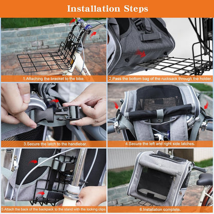 Xixter Dog Basket for Bike, Suitable for Small & Medium Pet Up to 7 kg, Foldable 4-in-1 Pet Bike