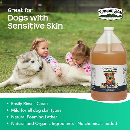 Vermont Soap Organics Pet Shampoo - Organic & Natural Olive Oil, Coconut & Aloe Vera Dog Shampoo
