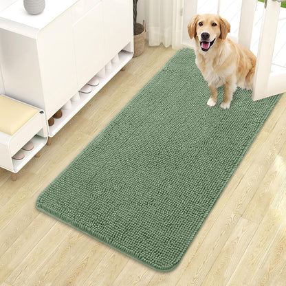 OLANLY Dog Door Mat for Muddy Paws 44x24, Absorbs Moisture and Dirt, Absorbent Non-Slip Washable