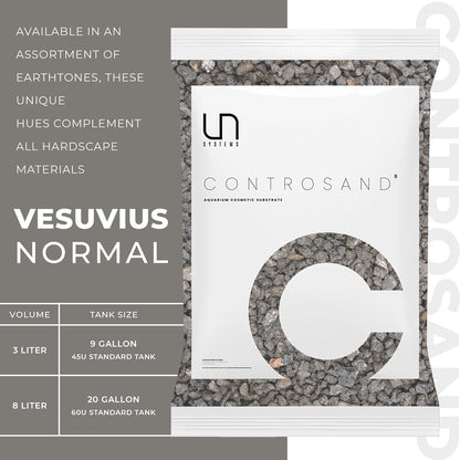 Ultum Nature Systems Controsand Vesuvius Aquarium Gravel (3L) - Versatile Aquarium Substrate for