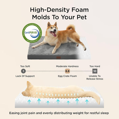 Bedsure Dog Bed Medium Size Dog - Orthopedic Pet Beds with Removable Machine Washable Cover, Egg