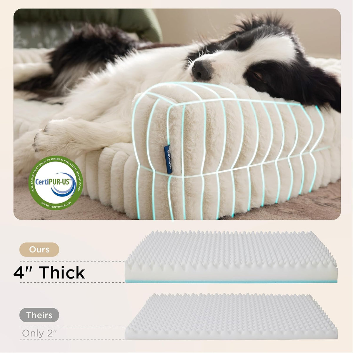 Bedsure Orthopedic Dog Beds for Extra Large Dogs, Waterproof Memory Foam XL Pet Bed with Sides