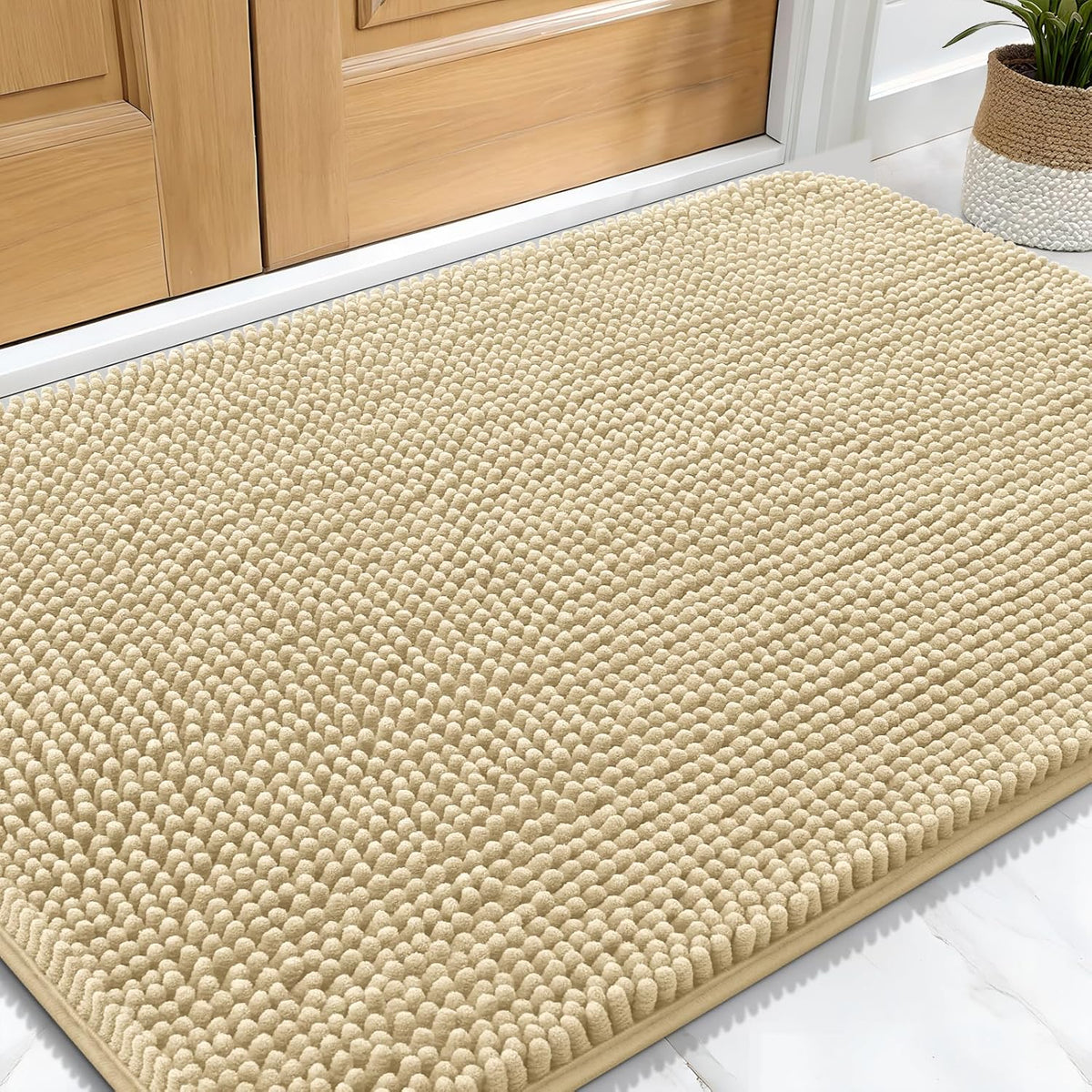 OLANLY Dog Door Mat for Muddy Paws 30x20, Absorbs Moisture and Dirt, Absorbent Non-Slip Washable