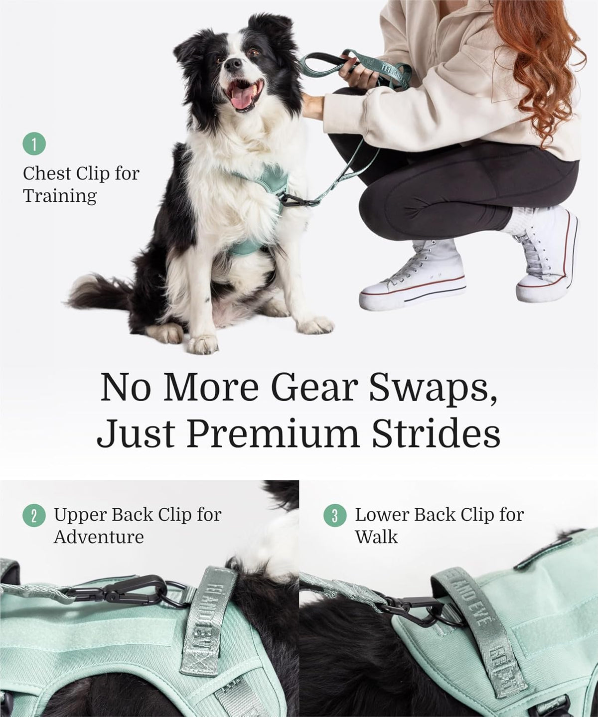 2025 New Edition, Fei & Eve MagEase Dog Harness - 3-Second Magnetic Buckles | 3-Point No-Pull