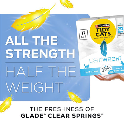 Purina Tidy Cats LightWeight With Glade Clear Springs Multi-Cat, Clumping, Low Dust, Scented Cat