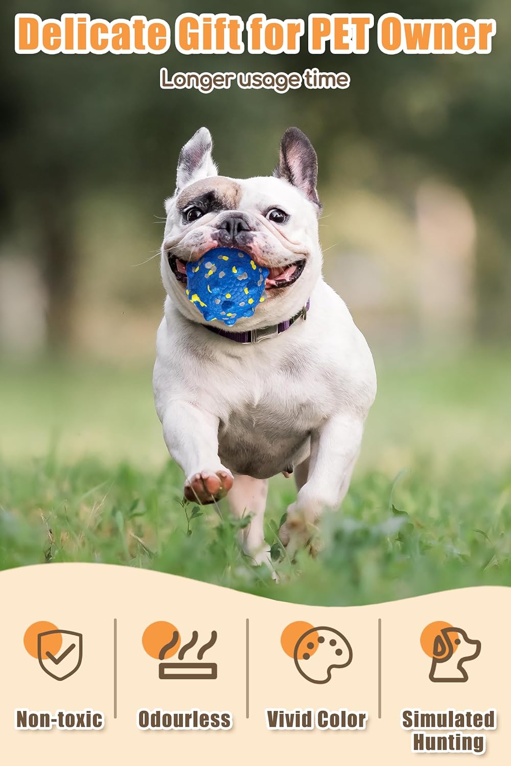 Dog Tennis Balls for Aggressive Chewers, Indestructible Durable Bouncy Interactive Toy for Dogs