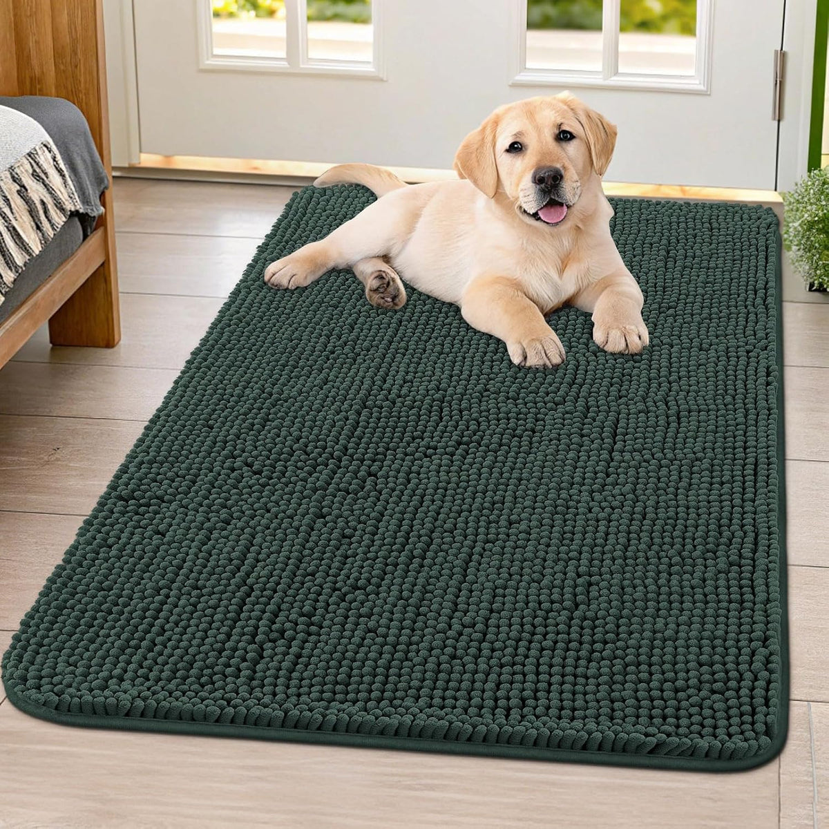 Smiry Dog Door Mat for Muddy Paws 40x32, Absorbs Moisture and Dirt Doormat, Non-Slip Washable Quick