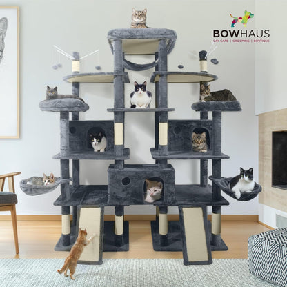 Extra Large 80-Inch Tall Cat Tree w/Widened Perch for Large Cats, Big Cat Tower Indoor, Modern