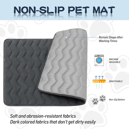 Bubble bear Dog Crate Mat - Upgraded Thick, Ultra Soft, Washable & Anti-Slip Kennel Pad for
