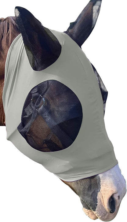 Horse Fly Mask - Arab Equine Fly Mask with Full Coverage for Eye & Ear - Stretchable UV & Sun
