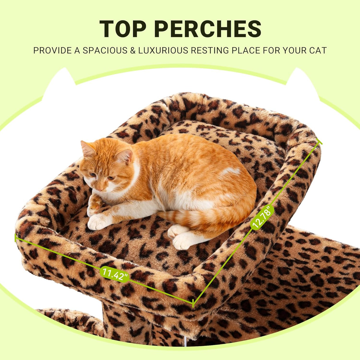 Allewie 64 Inches Cat Tree Tower/Multi-Level Activity Center for Indoor Big Felines/2 Plush
