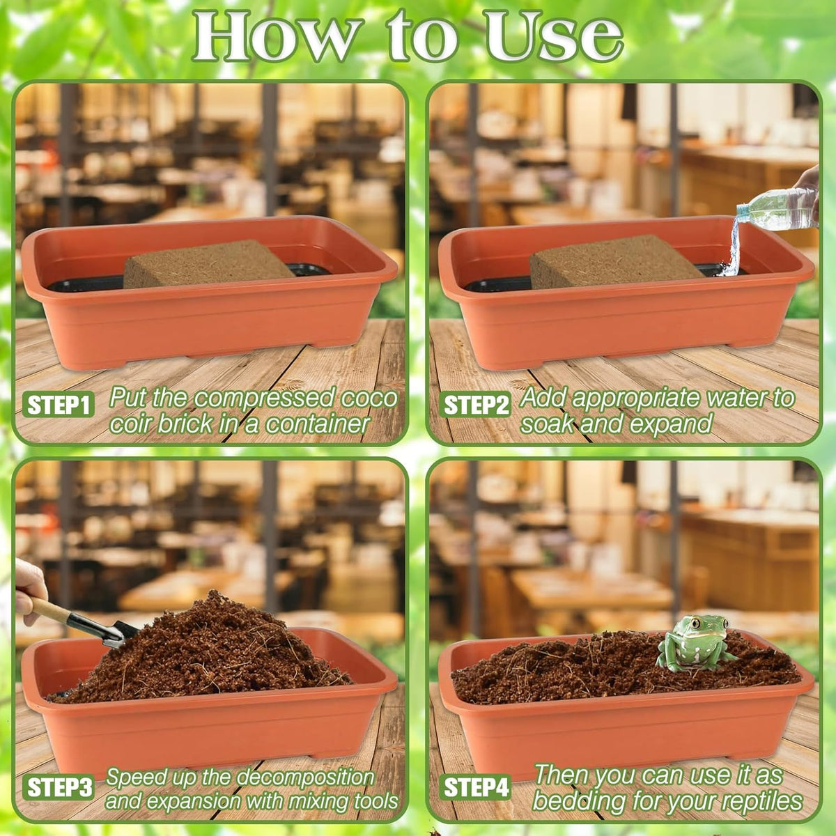 ZeeDix 10LB Compressed Coconut Fiber Substrate, 100% Organic Coco Coir Fiber Brick Husk Substrate